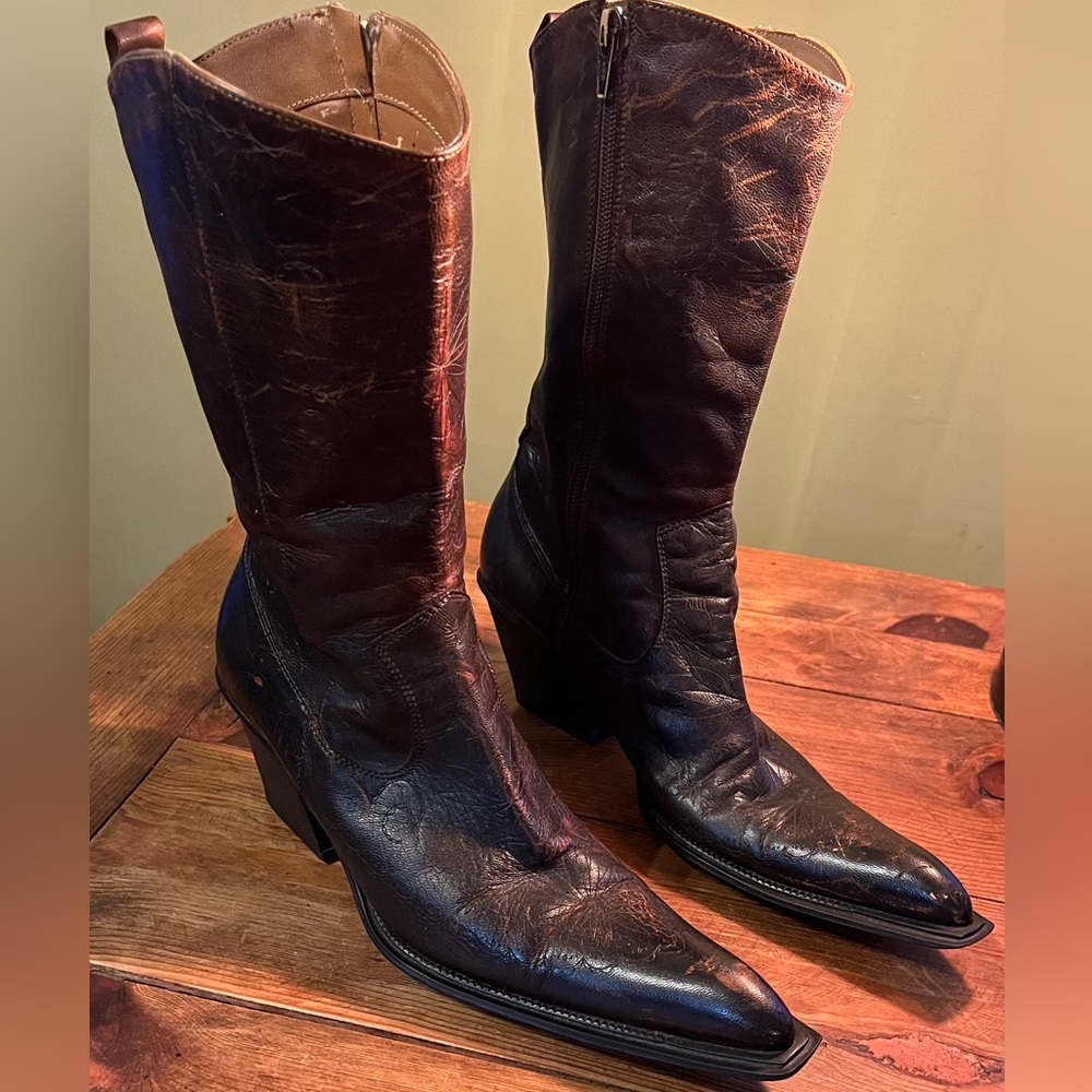 Colin Stuart Vintage Cowboy Boots (Brown)